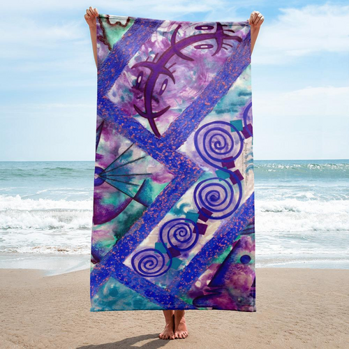 Beach Towel Boho Designer Jonique Look-@-Mee Blu