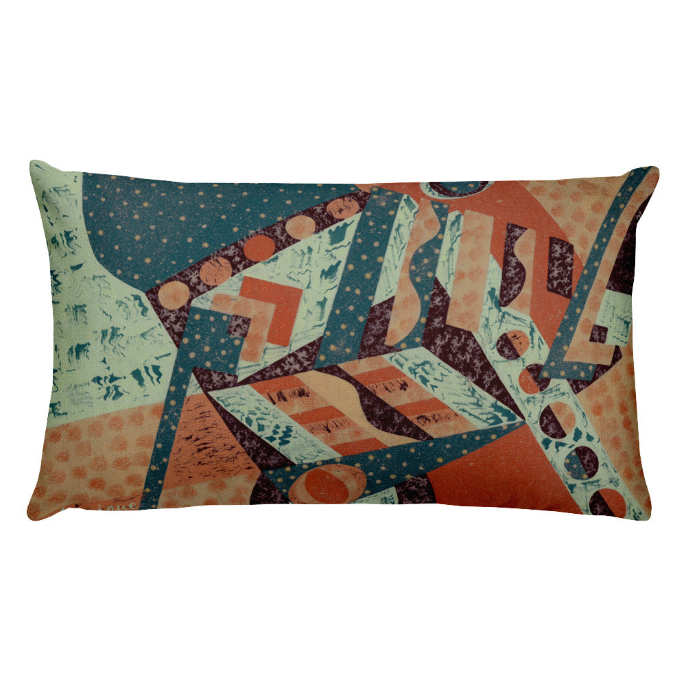 Cushion Rectangular Art Deco Designer Jonique Geometric Textured